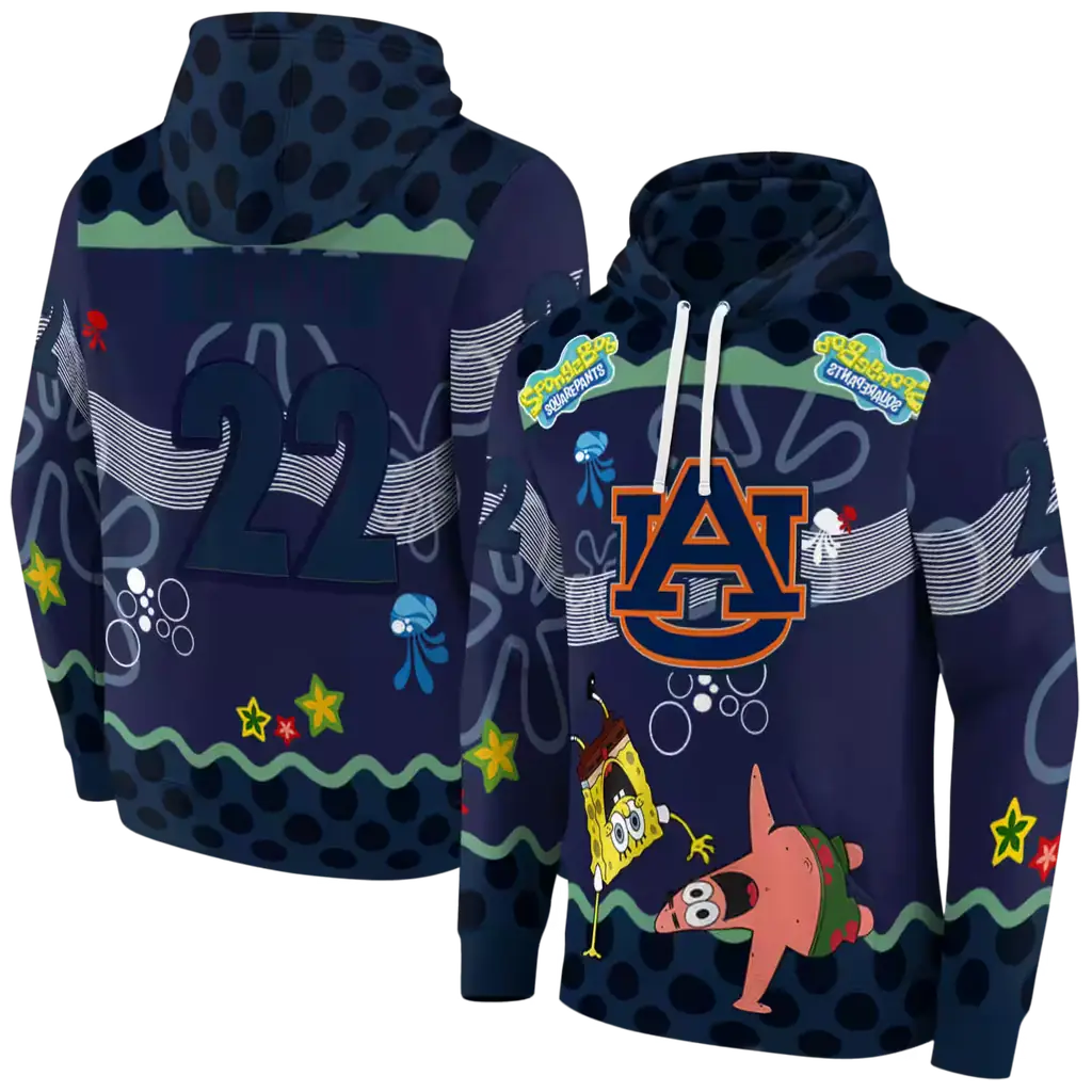 customized auburn tigers spongebob patrick star navy blue navy hoodie fashion forward customized auburn tigers spongebob patrick star navy blue navy hoodie fashion forward