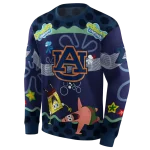 customized auburn tigers spongebob patrick star navy blue navy hoodie best selling
