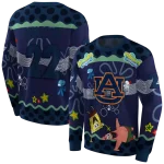 customized auburn tigers spongebob patrick star navy blue navy hoodie best selling