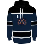 customized auburn tigers striped pattern navy blue hoodie best selling