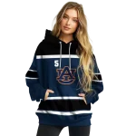customized auburn tigers striped pattern navy blue hoodie best selling