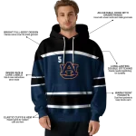 customized auburn tigers striped pattern navy blue hoodie best selling