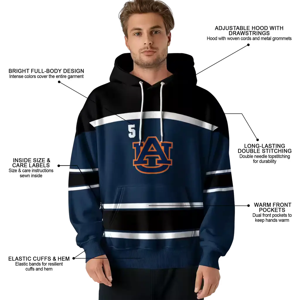 customized auburn tigers striped pattern navy blue hoodie latest model customized auburn tigers striped pattern navy blue hoodie latest model