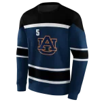 customized auburn tigers striped pattern navy blue hoodie best selling