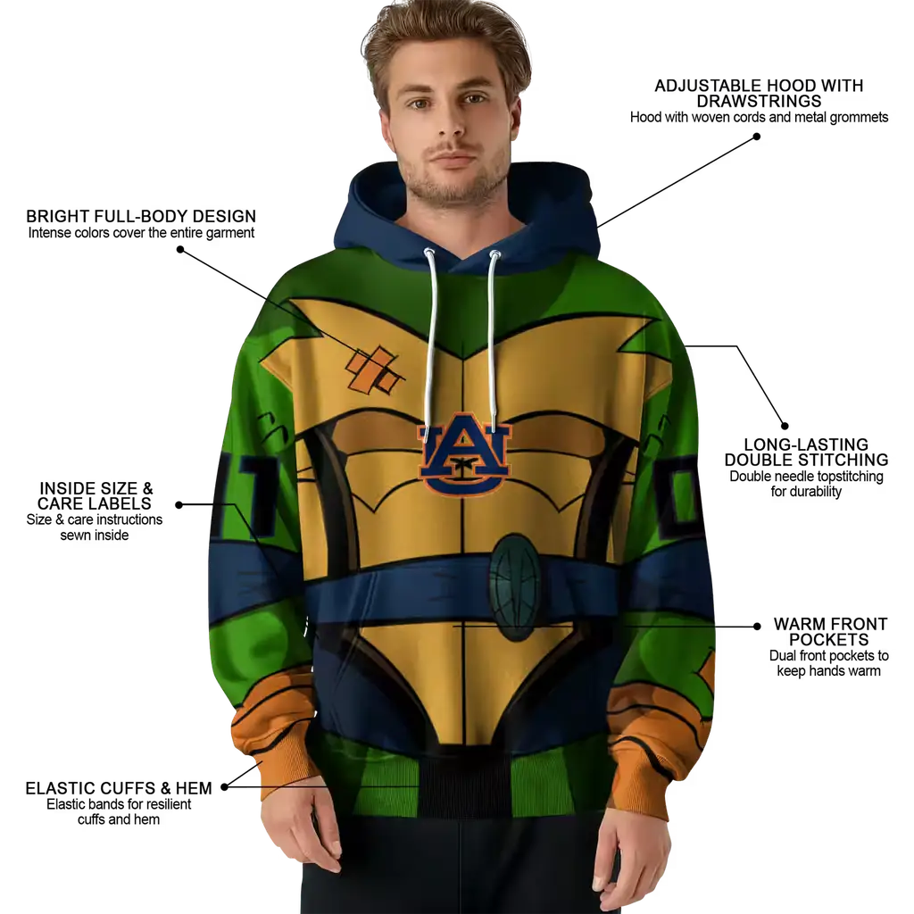 customized auburn tigers superhero armor navy blue green hoodie latest model customized auburn tigers superhero armor navy blue green hoodie latest model
