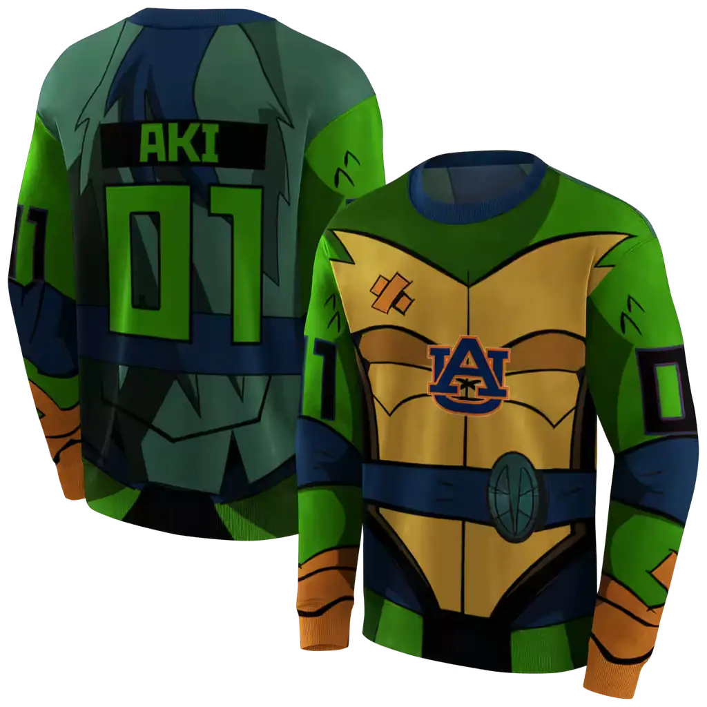 customized auburn tigers superhero armor navy blue green hoodie premium grade customized auburn tigers superhero armor navy blue green hoodie premium grade