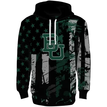 customized baylor bears distressed flag green black hoodie best selling