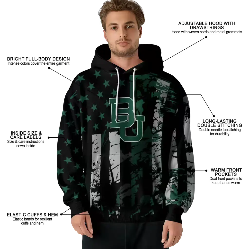 customized baylor bears distressed flag green black hoodie latest model customized baylor bears distressed flag green black hoodie latest model