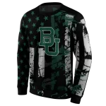 customized baylor bears distressed flag green black hoodie best selling