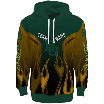 customized baylor bears flame design green hoodie best selling