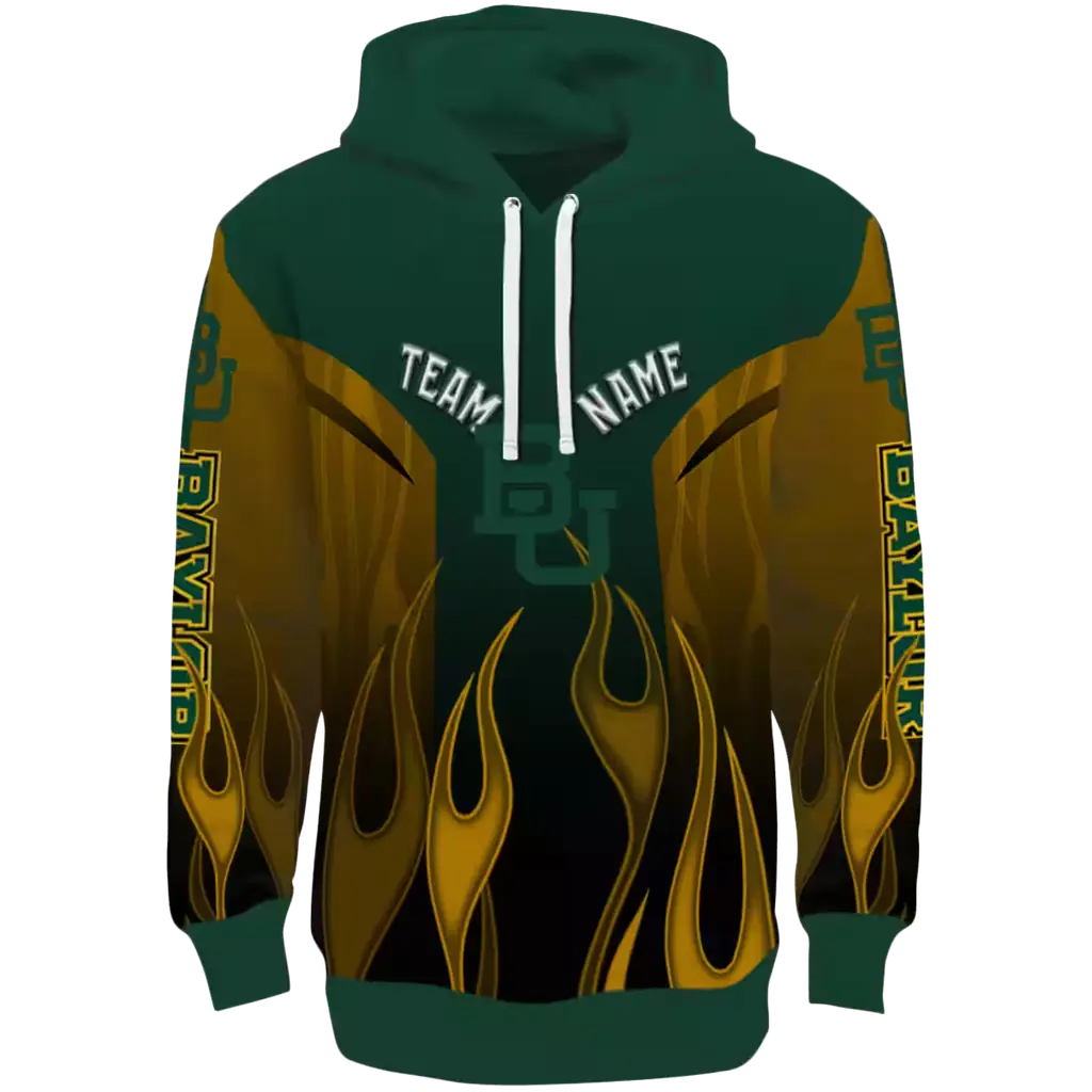 customized baylor bears flame design green hoodie best selling customized baylor bears flame design green hoodie best selling