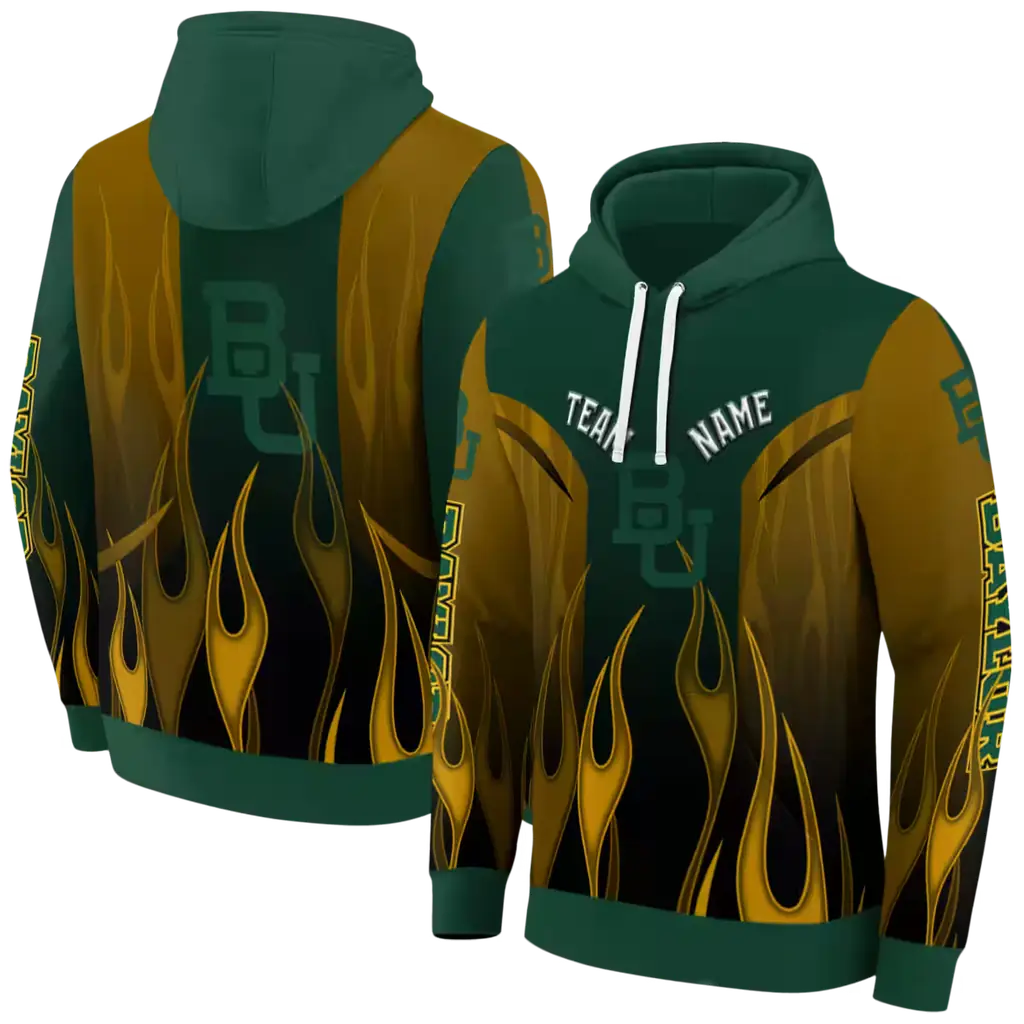 customized baylor bears flame design green hoodie fashion forward customized baylor bears flame design green hoodie fashion forward