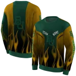 customized baylor bears flame design green hoodie best selling