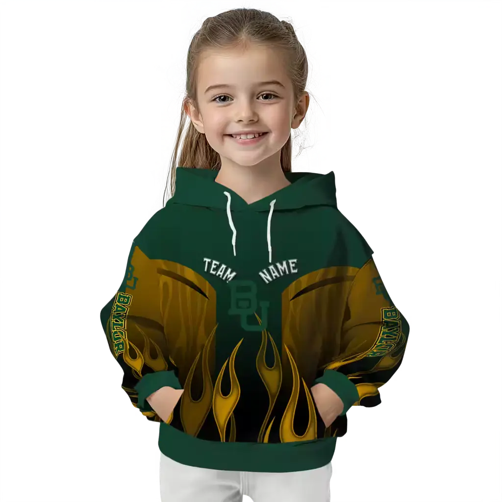 customized baylor bears flame design green hoodie top rated customized baylor bears flame design green hoodie top rated