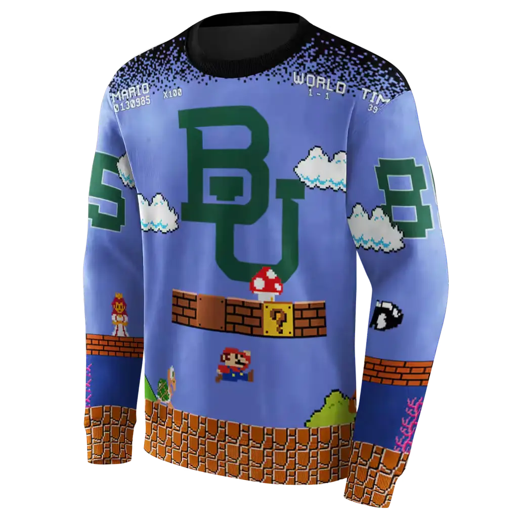 customized baylor bears mario blue black hoodie new arrival customized baylor bears mario blue black hoodie new arrival