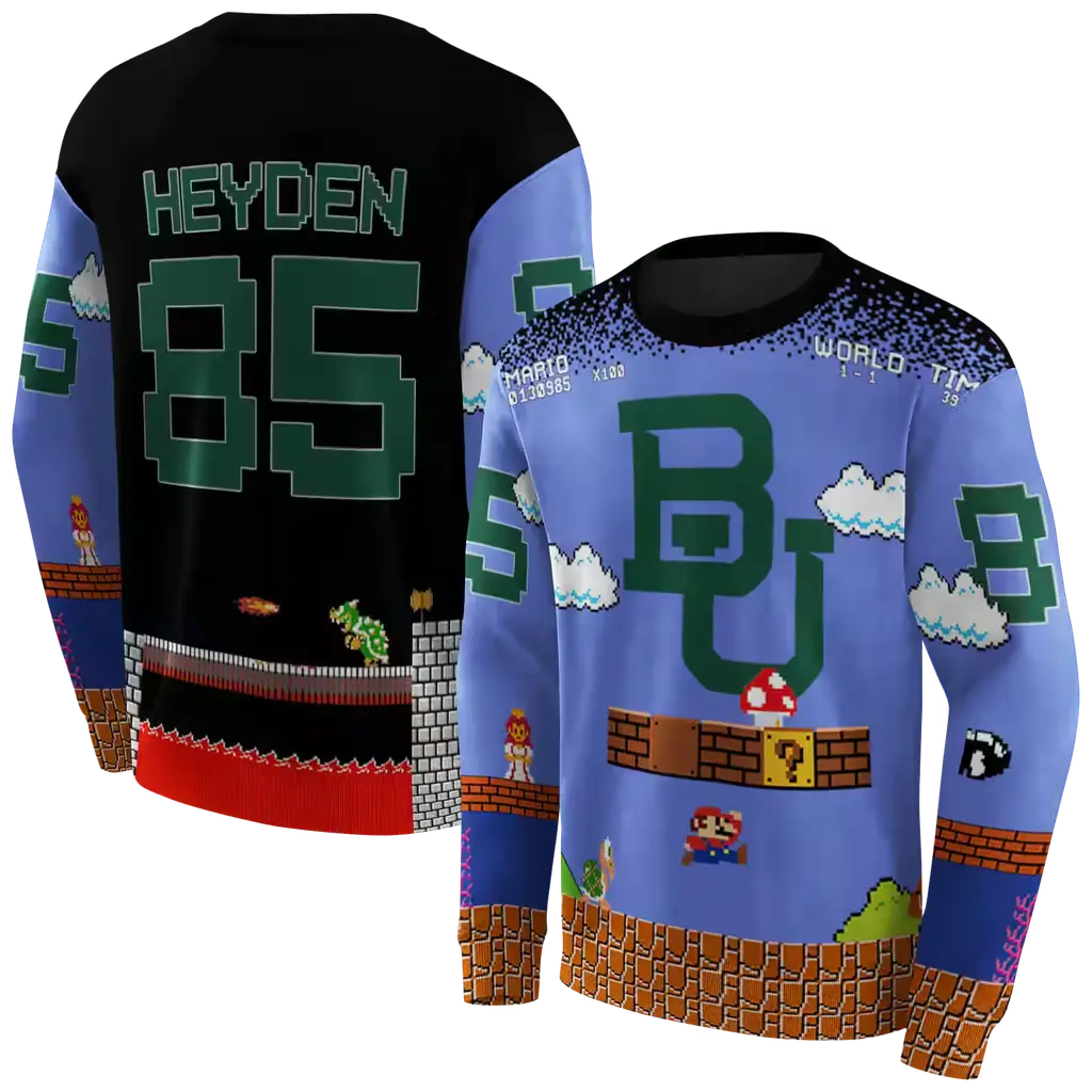 customized baylor bears mario blue black hoodie premium grade customized baylor bears mario blue black hoodie premium grade