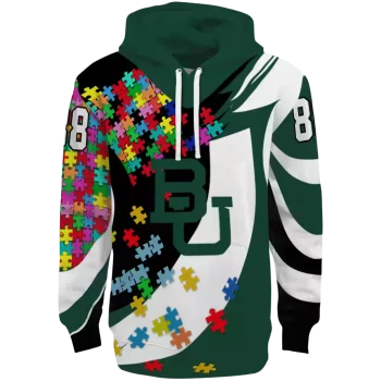 customized baylor bears puzzle pieces green hoodie best selling