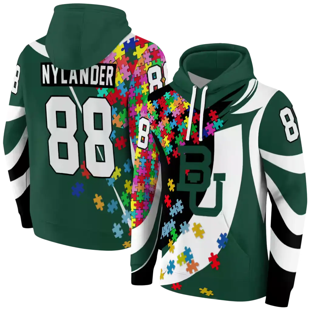 customized baylor bears puzzle pieces green hoodie fashion forward customized baylor bears puzzle pieces green hoodie fashion forward