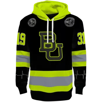 customized baylor bears safety motif black neon green hoodie best selling