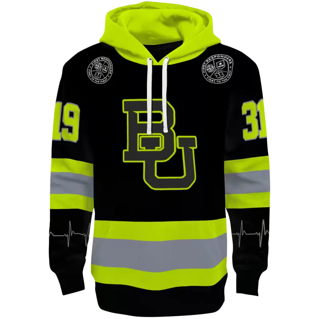 customized baylor bears safety motif black neon green hoodie best selling customized baylor bears safety motif black neon green hoodie best selling