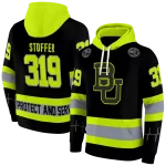 customized baylor bears safety motif black neon green hoodie best selling