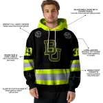 customized baylor bears safety motif black neon green hoodie best selling