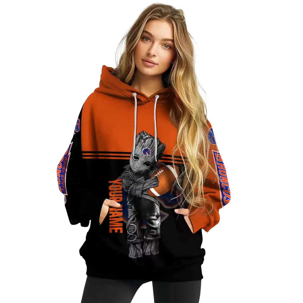 customized boise state broncos baby groot orange black hoodie high quality customized boise state broncos baby groot orange black hoodie high quality