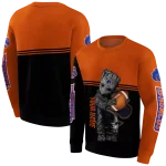customized boise state broncos baby groot orange black hoodie best selling