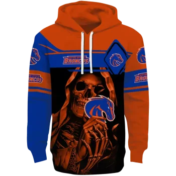 customized boise state broncos grim reaper orange black hoodie best selling