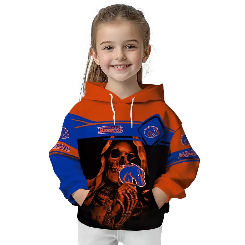 customized boise state broncos grim reaper orange black hoodie top rated customized boise state broncos grim reaper orange black hoodie top rated