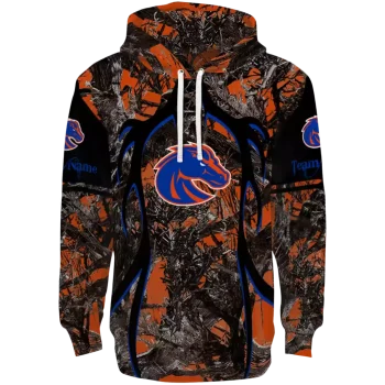 customized boise state broncos hunting theme orange black hoodie best selling