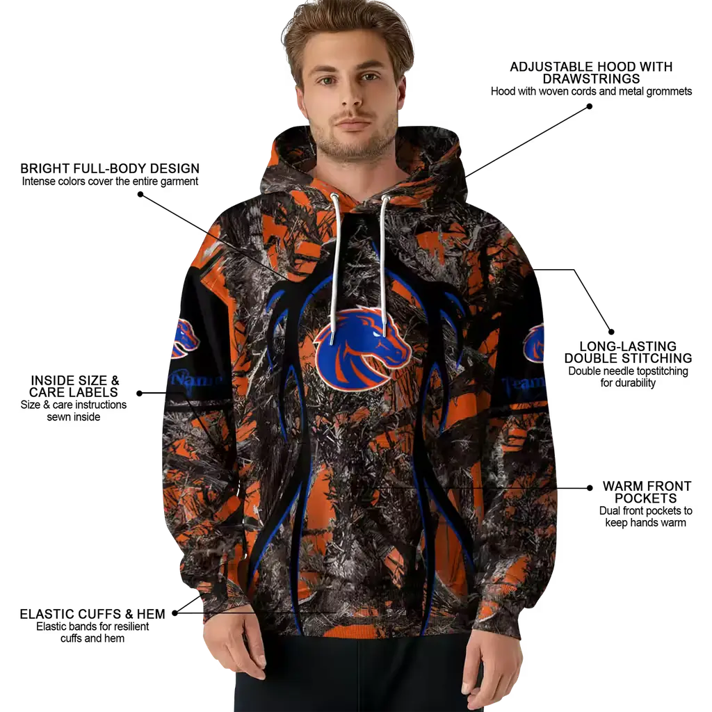 customized boise state broncos hunting theme orange black hoodie latest model customized boise state broncos hunting theme orange black hoodie latest model