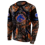 customized boise state broncos hunting theme orange black hoodie best selling
