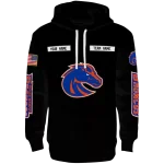 customized boise state broncos punisher skull black hoodie best selling