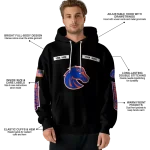 customized boise state broncos punisher skull black hoodie best selling