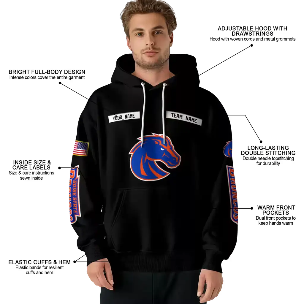 customized boise state broncos punisher skull black hoodie latest model customized boise state broncos punisher skull black hoodie latest model