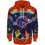 customized boise state broncos spongebob patrick star orange navy hoodie best selling