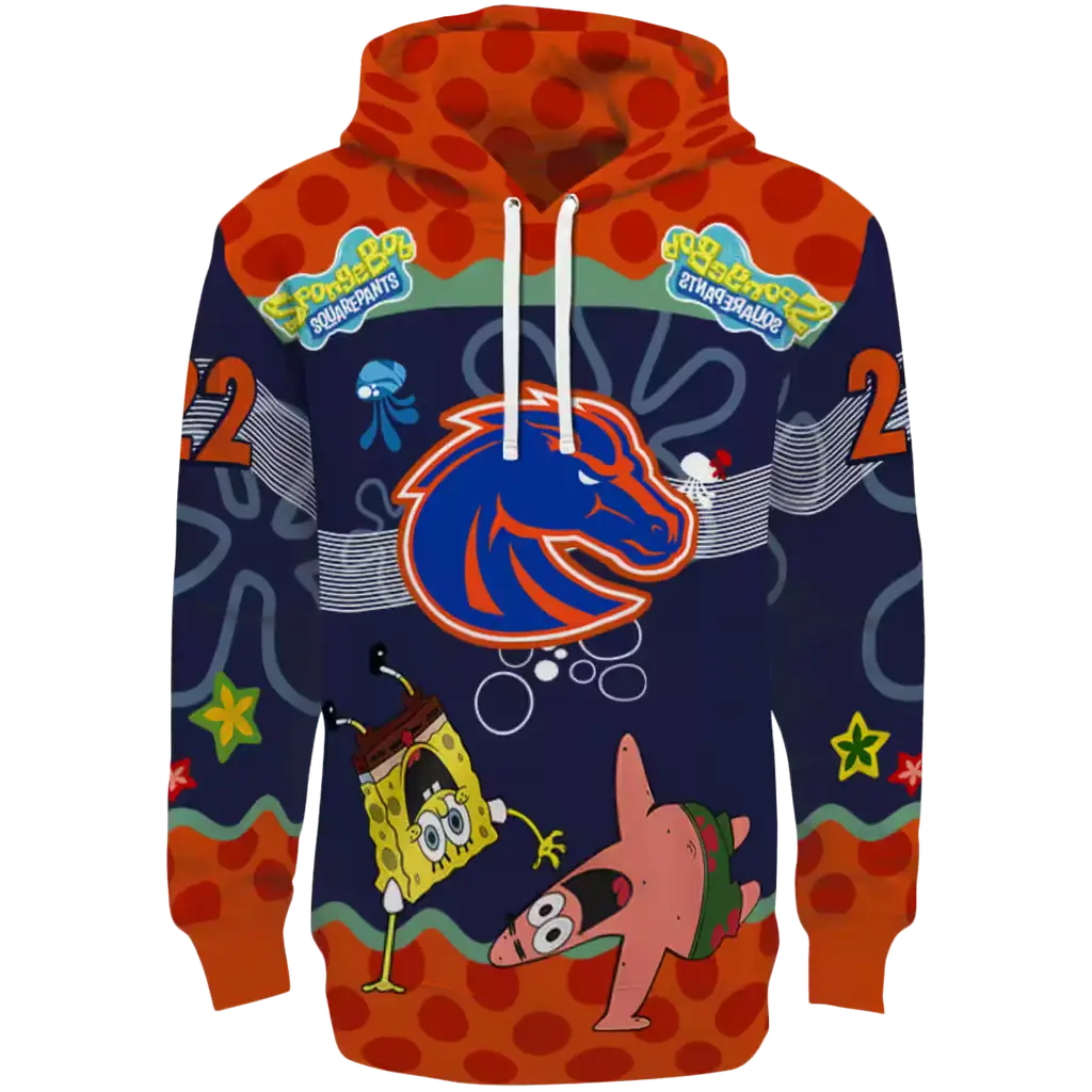 customized boise state broncos spongebob patrick star orange navy hoodie best selling customized boise state broncos spongebob patrick star orange navy hoodie best selling
