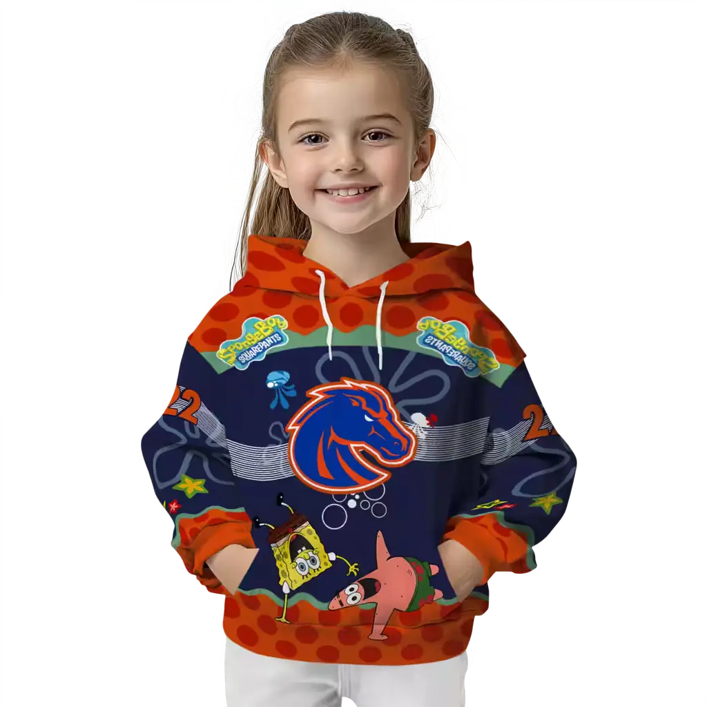 customized boise state broncos spongebob patrick star orange navy hoodie top rated customized boise state broncos spongebob patrick star orange navy hoodie top rated
