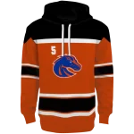 customized boise state broncos striped pattern orange hoodie best selling