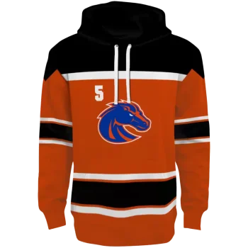 customized boise state broncos striped pattern orange hoodie best selling