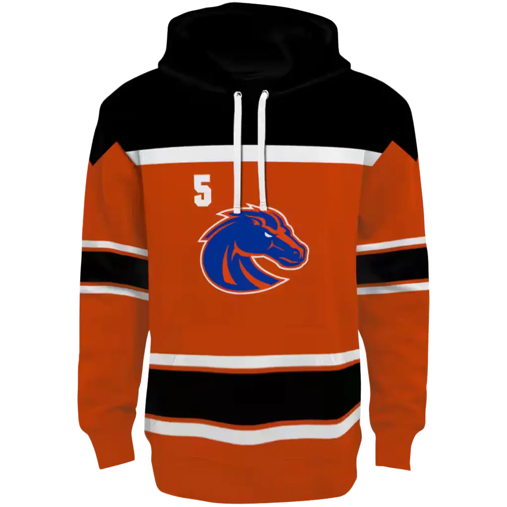 customized boise state broncos striped pattern orange hoodie best selling customized boise state broncos striped pattern orange hoodie best selling