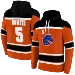 customized boise state broncos striped pattern orange hoodie best selling