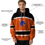 customized boise state broncos striped pattern orange hoodie best selling