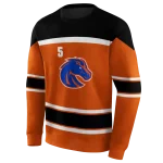 customized boise state broncos striped pattern orange hoodie best selling