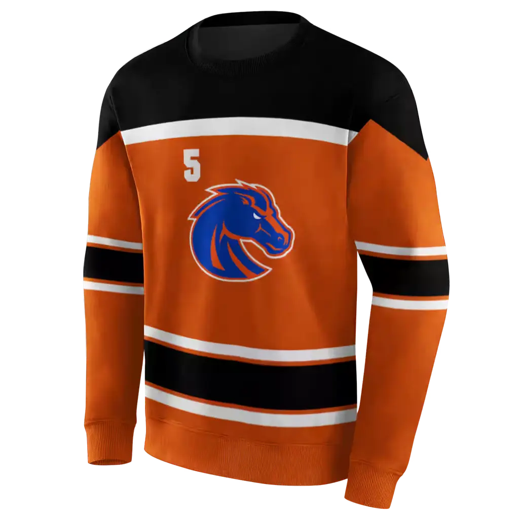 customized boise state broncos striped pattern orange hoodie new arrival customized boise state broncos striped pattern orange hoodie new arrival