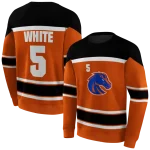 customized boise state broncos striped pattern orange hoodie best selling