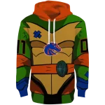 customized boise state broncos superhero armor orange green hoodie best selling
