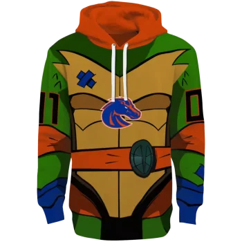 customized boise state broncos superhero armor orange green hoodie best selling