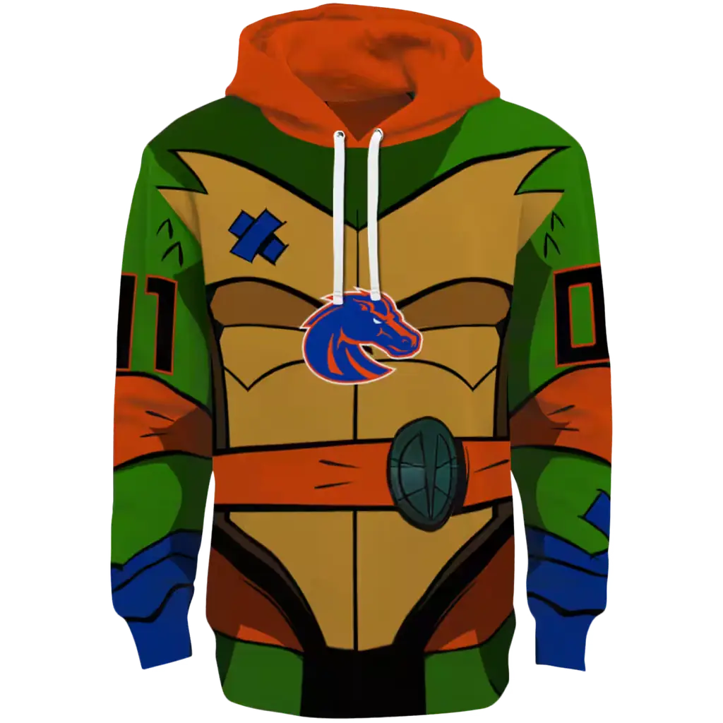 customized boise state broncos superhero armor orange green hoodie best selling customized boise state broncos superhero armor orange green hoodie best selling